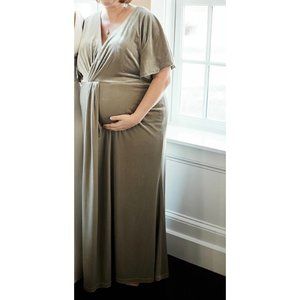 Revelry Gwen in Velvet Bridesmaid Dress-Sage